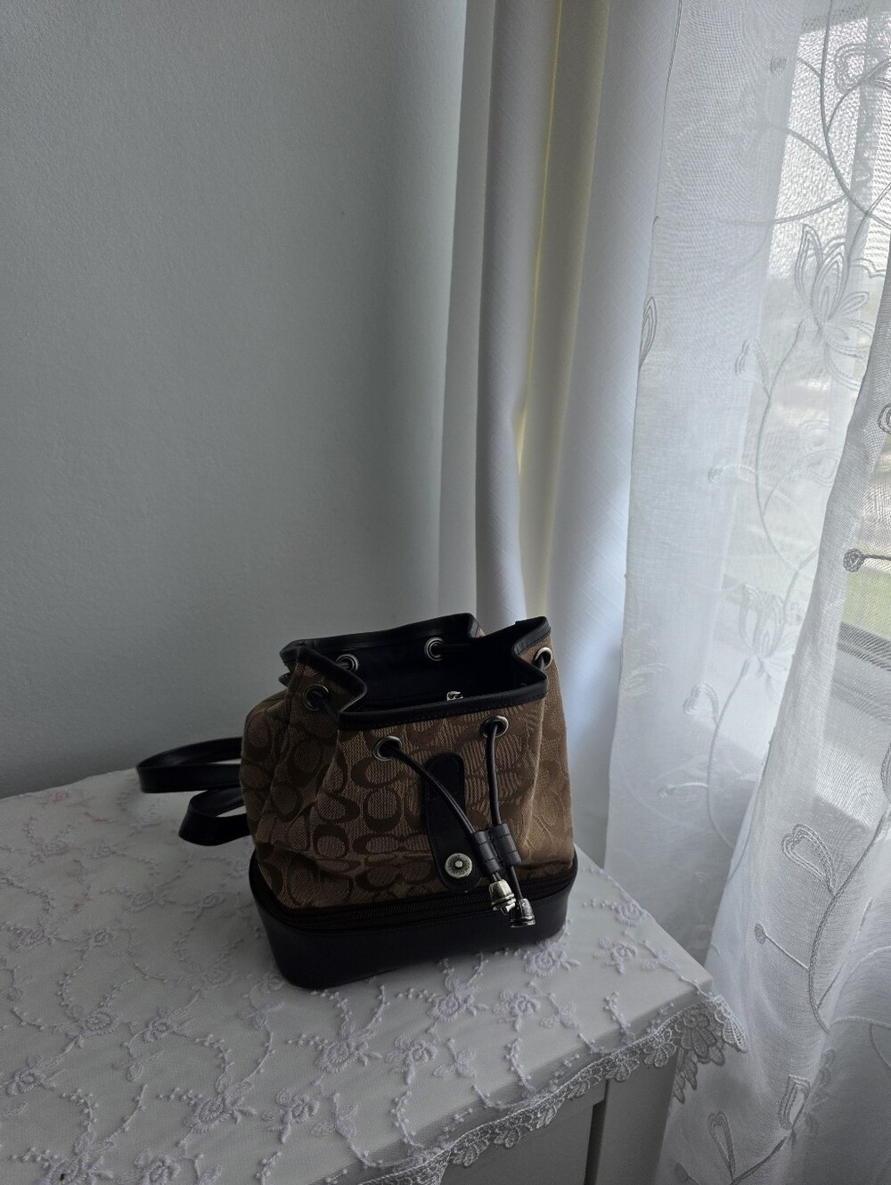 Brown C Signature Drawstring Backpack - Picture 6 of 7